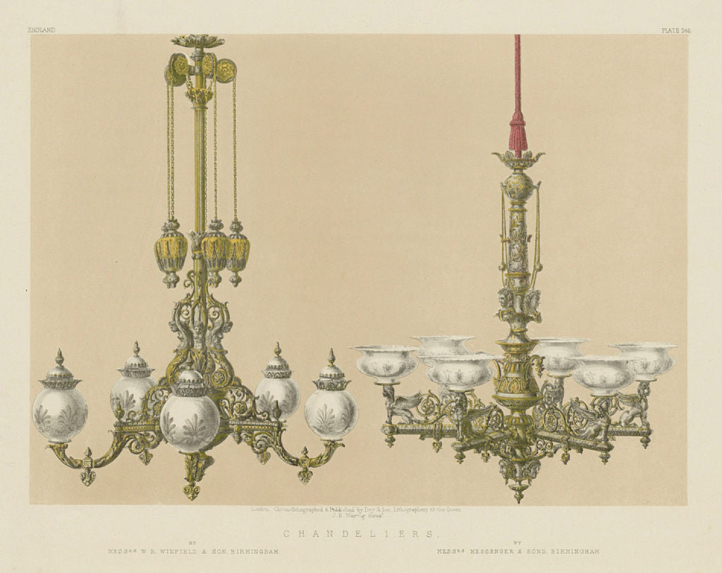 INTERNATIONAL EXHIBITION. Chandeliers. Winfield, Messenger, Birmingham 1862